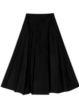 Load image into Gallery viewer, Unique Black Cinched Pockets A Line Summer Skirt