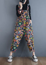 Load image into Gallery viewer, Unique Blue Print Pockets Patchwork Cotton Overalls Jumpsuit Spring