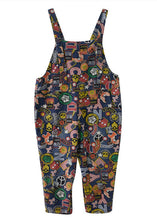 Load image into Gallery viewer, Unique Blue Print Pockets Patchwork Cotton Overalls Jumpsuit Spring