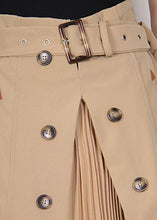 Load image into Gallery viewer, Unique Brown Pleated Summer Patchwork Skirt