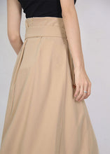 Load image into Gallery viewer, Unique Brown Pleated Summer Patchwork Skirt