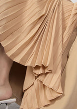 Load image into Gallery viewer, Unique Brown Pleated Summer Patchwork Skirt