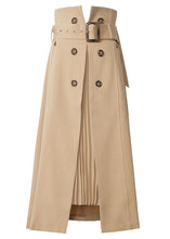 Load image into Gallery viewer, Unique Brown Pleated Summer Patchwork Skirt