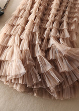 Load image into Gallery viewer, Unique Chocolate Apricot Patchwork wrinkled Tulle Skirts Spring