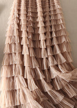 Load image into Gallery viewer, Unique Chocolate Apricot Patchwork wrinkled Tulle Skirts Spring