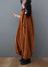 Load image into Gallery viewer, Unique Chocolate Pockets lantern Corduroy Jumpsuit Spring