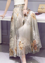 Load image into Gallery viewer, Unique Colorblock Wrinkled Patchwork Print Chiffon Skirts Summer
