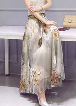 Load image into Gallery viewer, Unique Colorblock Wrinkled Patchwork Print Chiffon Skirts Summer