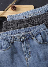 Load image into Gallery viewer, Unique Denim Dark Blue High Waist Spring Elastic Waist Pattern Wild Pants