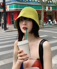 Load image into Gallery viewer, Unique Green Solid Color Knit Bucket Hat