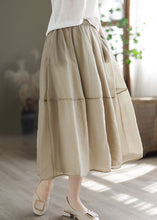 Load image into Gallery viewer, Unique Khaki Elastic Waist Patchwork Tulle Skirts Summer