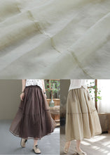 Load image into Gallery viewer, Unique Khaki Elastic Waist Patchwork Tulle Skirts Summer