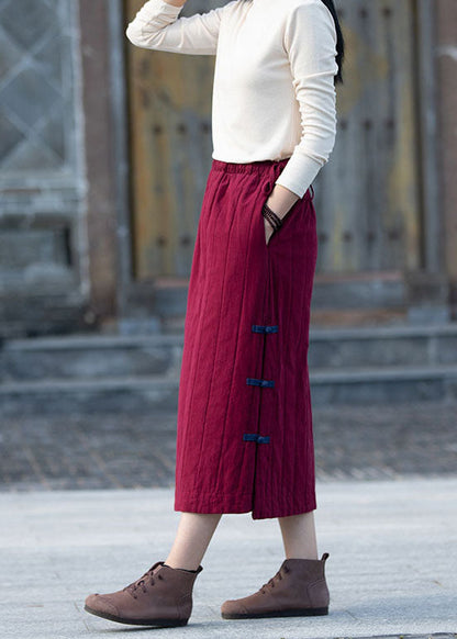 Unique Mulberry Button Fine Cotton Filled Skirts Winter