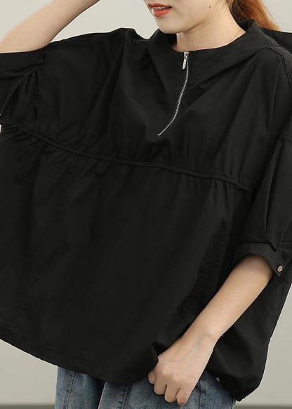 Unique Pink Cinched Half Sleeve Cotton Summer Shirt Top