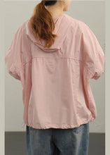 Load image into Gallery viewer, Unique Pink Cinched Half Sleeve Cotton Summer Shirt Top