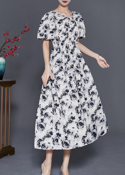 Unique White Slim Fit Tie Dye Wrinkled Cotton Maxi Dresses Summer