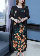 Load image into Gallery viewer, Unique Yellow V Neck Print Patchwork Chiffon Dresses Summer