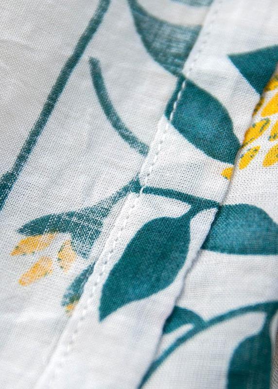 Unique o neck Extra large hem linen dress pattern white print Dresses summer