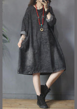 Load image into Gallery viewer, V-neck Baggy Pockets Denim Dress