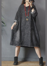 Load image into Gallery viewer, V-neck Baggy Pockets Denim Dress