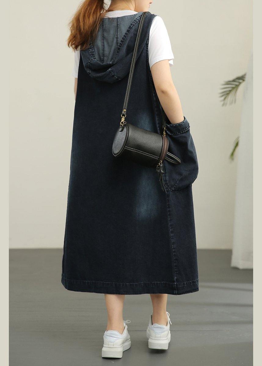 V-neck Denim Dress Double Pocket Loose LARGE T-Shirt 2021 Two Piece Set