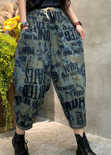 Load image into Gallery viewer, Vintage Blue Cinched Graphic denim Pants Spring