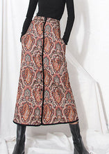 Load image into Gallery viewer, Vintage French Print Fine Cotton Filled Skirts Winter
