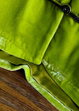 Load image into Gallery viewer, Vintage Green Stand Collar Embroideried Button Silk Velour Outwear Spring