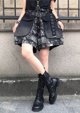 Load image into Gallery viewer, Vintage Print Patchwork High Waist Sashes Denim Shorts Spring