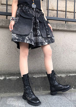 Load image into Gallery viewer, Vintage Print Patchwork High Waist Sashes Denim Shorts Spring