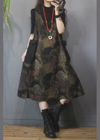 Vintage Printed Hooded Denim Vest Skirt