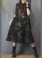 Vintage Printed Hooded Denim Vest Skirt