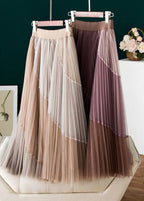 Vintage Purple Casual Print Pleated Fall Skirts