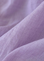 Vintage Purple Elastic Waist Embroideried Linen Skirt Spring