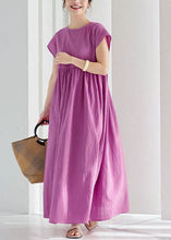 Load image into Gallery viewer, Vintage Rose Wrinkled Patchwork Cotton Long Dresses Summer
