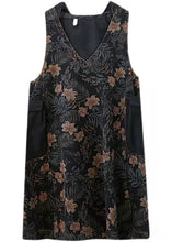 Load image into Gallery viewer, Vintage Denim Print Pockets  Dress Summer Cotton Dress