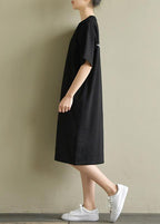 Vivid o neck pockets Cotton tunic Tutorials pink Dress summer