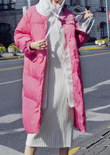 Load image into Gallery viewer, Warm pink down coat winter Loose fitting down jacket hooded drawstring fine coats