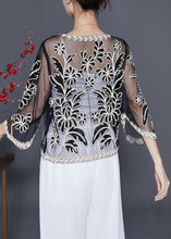 Load image into Gallery viewer, White Oversized Tulle Cardigans Embroideried Sequins Summer