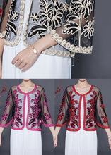 Load image into Gallery viewer, White Oversized Tulle Cardigans Embroideried Sequins Summer