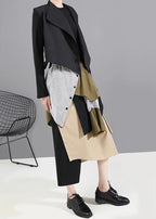 Woman Patchwork Asymmetrical Skirt