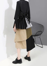 Load image into Gallery viewer, Woman Patchwork Asymmetrical Skirt
