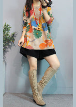 Load image into Gallery viewer, Women Apricot O-Neck Print Casual Fall Knit Cardigans