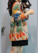 Load image into Gallery viewer, Women Apricot O-Neck Print Casual Fall Knit Cardigans