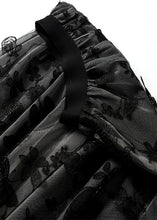 Load image into Gallery viewer, Women Black Butterfly Elastic Waist Tulle A Line Skirts Spring