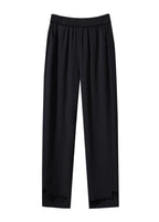 Women Black Oversized Pockets Spandex Harem Pants Fall