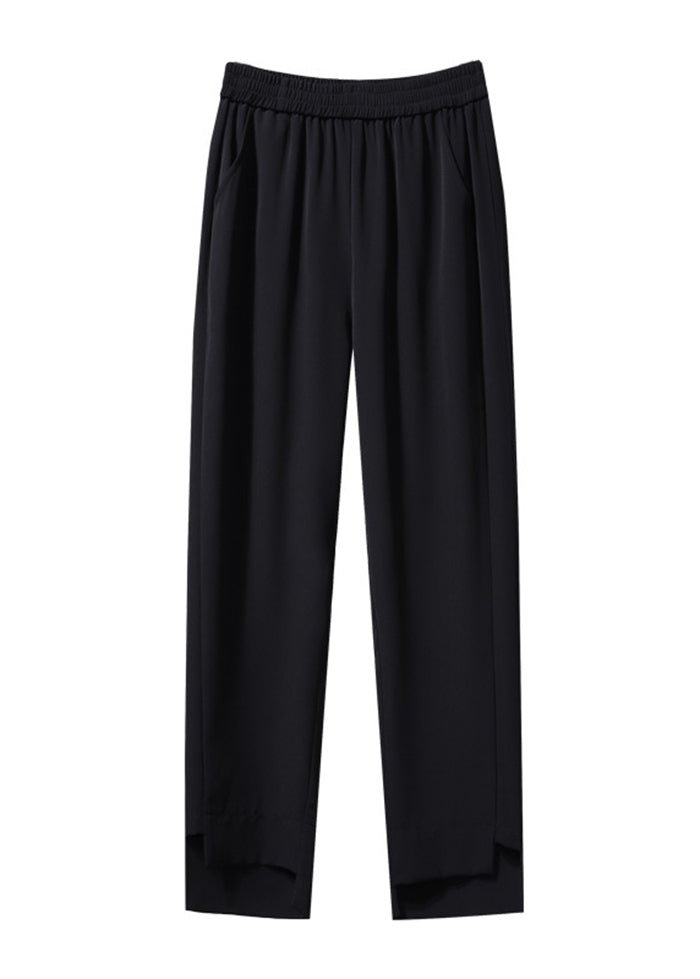 Women Black Oversized Pockets Spandex Harem Pants Fall