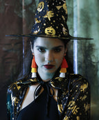 Women Black Rice Ball Silk Cotton Tassel Drop Earrings