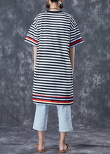 Load image into Gallery viewer, Women Black Striped Ice Silk Knit Vacation Dresses Summer