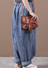 Load image into Gallery viewer, Women Blue Cinched Pockets denim Pants Spring
